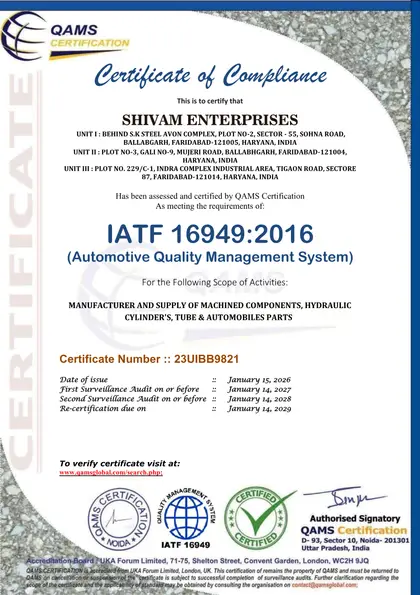 IATF 16949:2016 certificate preview