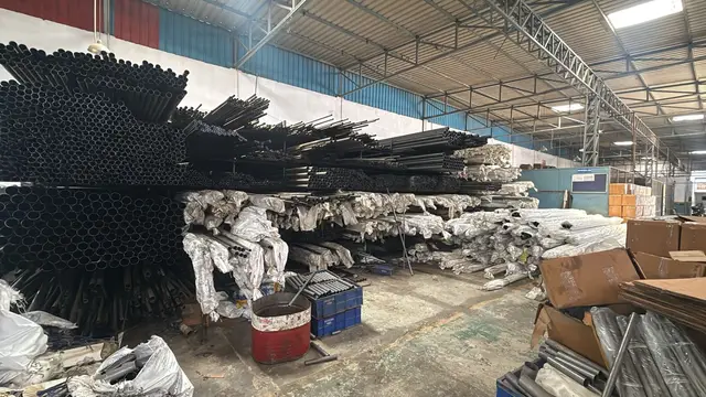 Tubular raw material storage at Shivam Enterprises